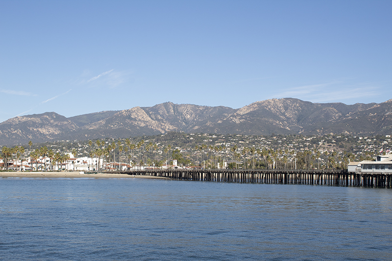 View of Santa Barbara water and mountains