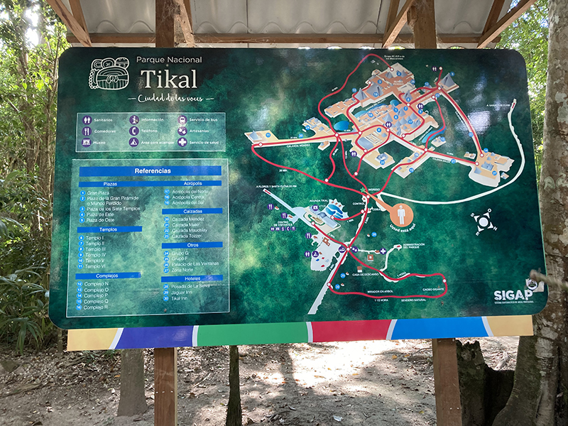 Map of Tikal National Park