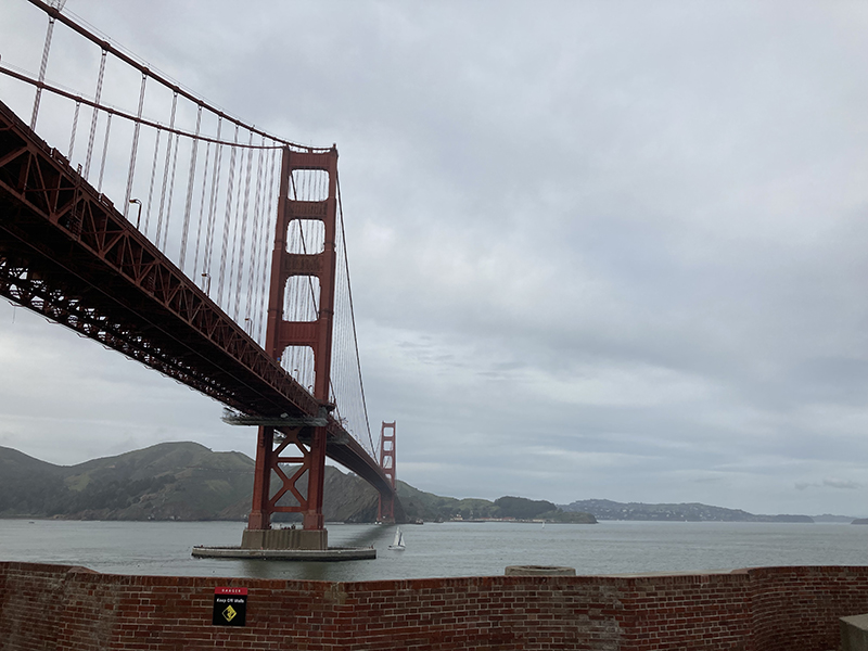 view of Golden Gate Bridge from Fort Point
